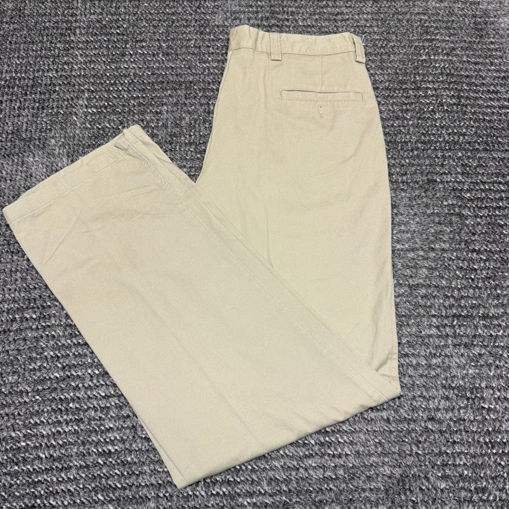 Dockers Mens Chinos Pants 34x34 Khaki Pleated Casual Cotton Relaxed Fit